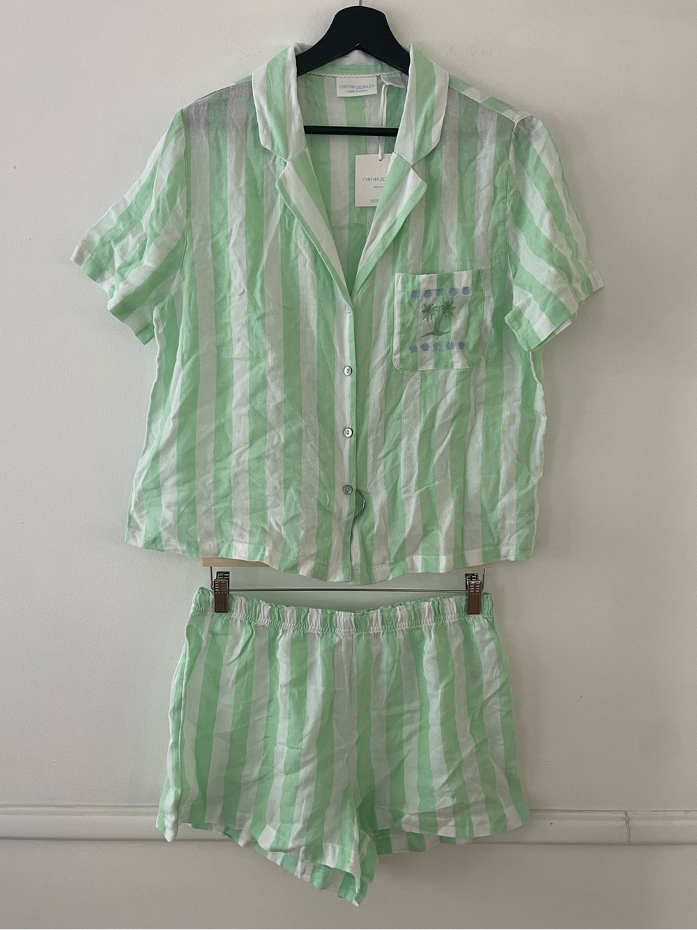 Cynthia Rowley 100% Cotton Vertical Stripe Pajama Set Size M - Picture 2 of 5